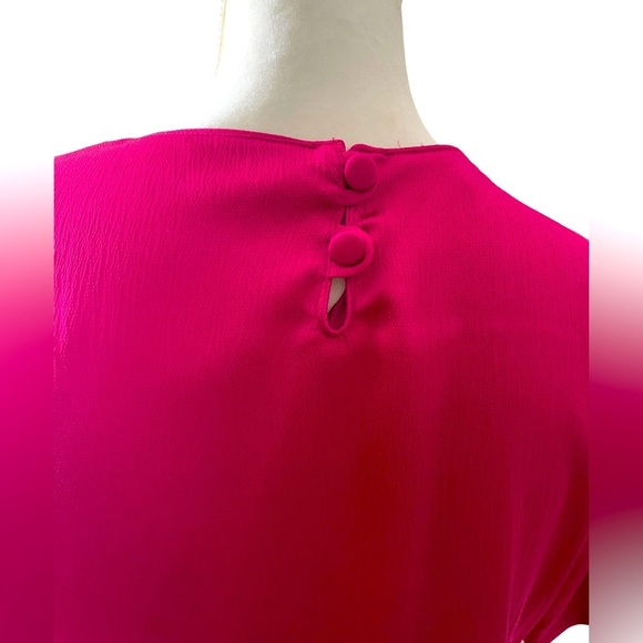 Gloria Sachs fushia pink silky blouse top- size 6 - vintage 90’s office wear - Picture 4 of 8